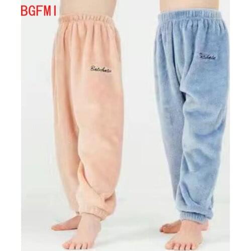 3-9 Years Boys Girls Warm Pants Children Plus Velvet Leggings Baby Kids Beam Home Winter Pants Wear Loose Lazy Pants Pajama Pant