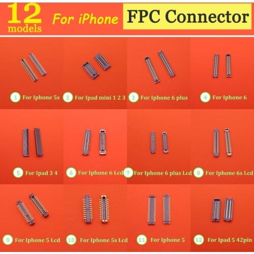Lcd Touch Screen Display FPC connector for iPhone 4s 5 5c 5s 6 6plus 6s ipad mini 1 2 3 4 on motherboard logic board mainboard