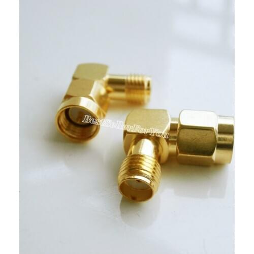 1Pcs SMA Connector Male To SMA Connector Female Jack RF Adapter Connector Plug 90 Degree Right Angle
