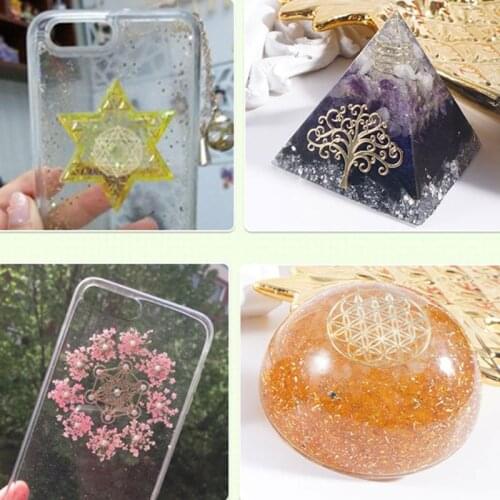 10Pc 6.8cm 7 Chakra Copper Energy Tower Orgonite Sticker Epoxy Resin Jewelry DIY F3MF
