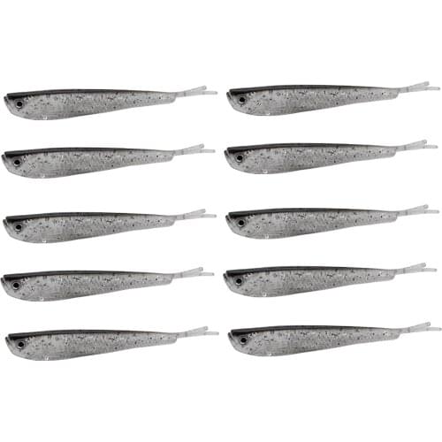 10pcs Paddle Tail Swimbaits, Soft Jerk Baits, Soft Fishing Lures 3D Lifelike Eyes Split Tail