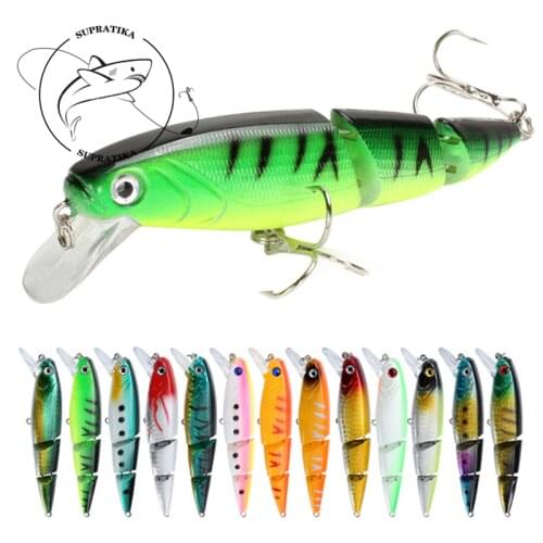 13 Colors 14g / 10.5cm Minnow Artificial Multi-section ABS Plastic Hard Baits With Sharp Treble Hooks 3D Eyes Bionic Bait