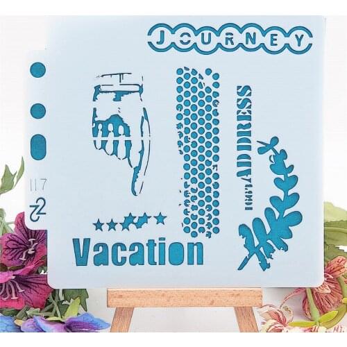 14*13CM Honeycomb Plastic Mold Shield DIY Cake Scrapbook Stencils Hollow Embellishments Printing Lace Ruler Cover Templat