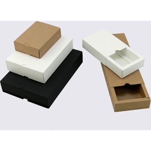 3 colors Brown Drawer Box for Tea Craft Gift Packaging kraft Paper Box Custom Retail Boxes