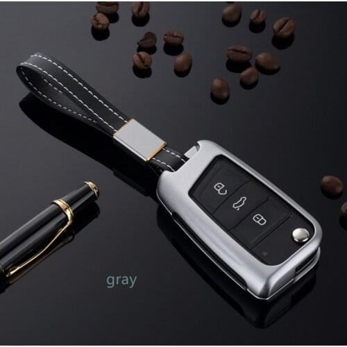 Car Aluminium Alloy Key Holder Cover Case Chain For Skoda Octavia A7 Kodiaq YETI For Golf 7 MK7 T-ROC Seat Cuptra Combi