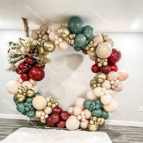 Baby Shower Gender Reveal Balloons Garland Arch Kit DIY Double Cream Peach Birthday Party Favor Anniversary Wedding Decoration