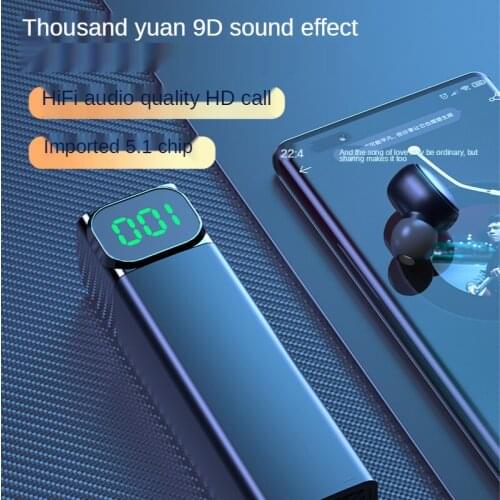 Cross-border new BQC-01 wireless bluetooth headset TWS5.1 sports digital display LED private mode drawing intelligent stereo