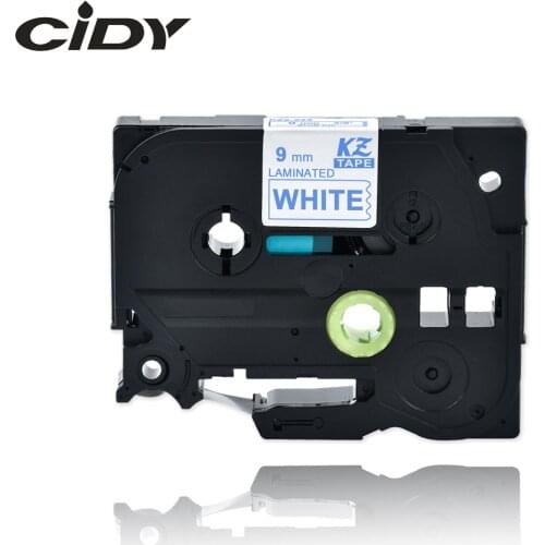 Cidy 9mm compatible for Brother Tze-223 TZE 223 TZE223 Tz223 TZ 223 blue on white for brother label printer laminated tapes