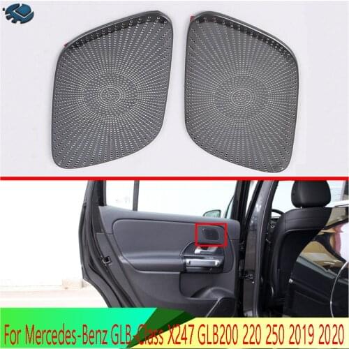 For Mercedes-Benz GLB-Class X247 GLB200 220 250 2019 2020 Car Accessories Stainless Steel Back door Speaker Cover Interior Trim