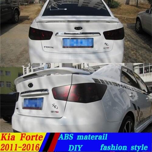 Use for Kia forte spoiler 2011-2017 forte Spoiler with light High Quality ABS Material Car Rear Wing Primer Color Rear Spoiler