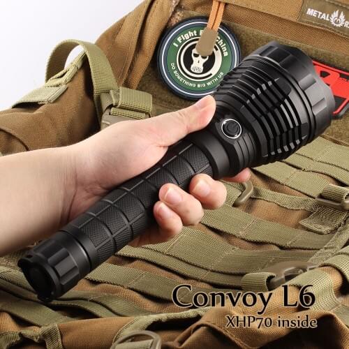 Convoy L6 LED Flashlight Cree XHP70 3800lm Light Flashlight by 2*26650 Battery