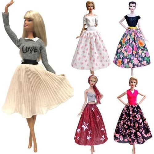 NK Mix Style Princess Dress Doll Clothes Fashion Model Skirt Party Handmade Gown For Barbie Doll Accessories Girl Toys Gift JJ