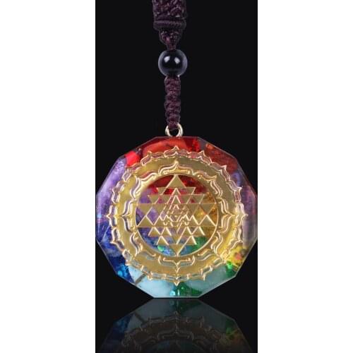 Pendant Necklace Sacred Geometry Chakra Energy Necklace Meditation Jewelry
