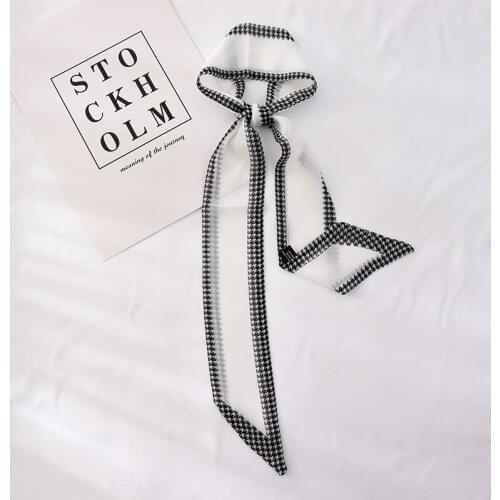 100cm*7cm summer fashion stripe long silk ribbon female summer thin design decorative collar long women skinny scarf