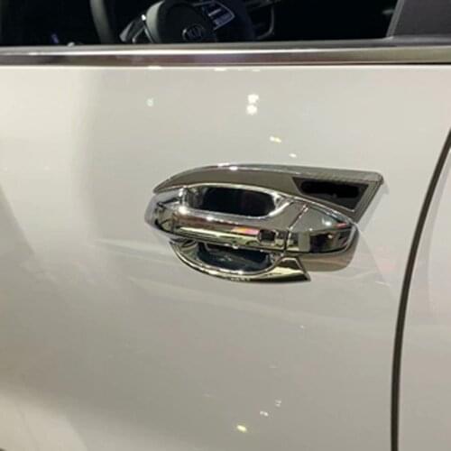 LHD!! For Kia Seltos 2019 2020 2021 Chrome Exterior Door Handles & Handles Bowls Frame Cover Trim Car Styling