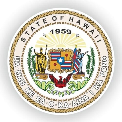 Hot Sell Hot Creative Lovely Car Sticker Round Hawaii Seal Motorcycle Decal Vinyl Sunscreen Anti-UV PVC 12cm X 12cm