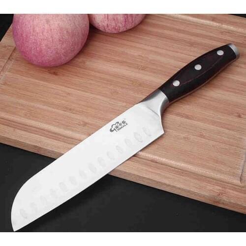 Mikala Kitchen Stainless Steel Santoku Knife Multifunctional Slicing Knives Vegetable Fruit Sushi Knife Cleaver Cooking Knife