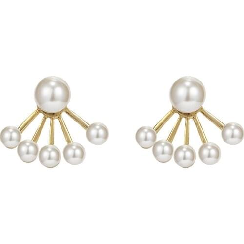 Fashion New Simple Pearl Back Hanging Earrings Super Fairy Personality Small Fresh Trend Earrings Gift