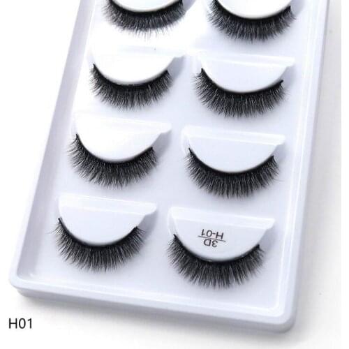 NEW 5 pairs natural long false eyelashes fluffy 3d mink lashes make up 100% cruelty free fake eyelash faux cils
