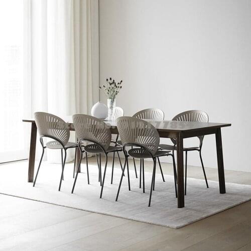 Solid Wood Dining Chair Home Modern Minimalist Danish Designer Shell Chair Nordic Light Luxury Net Red Makeup Chair Scallop Chai