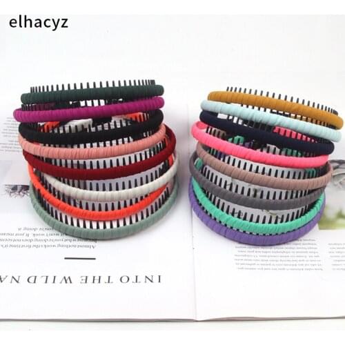 10pcs/lot New Chiffon Beveled Covered Hairband With Teeth Non-slip Headband Girls Hair Hoop Women Headwear Kids Hair Accessories