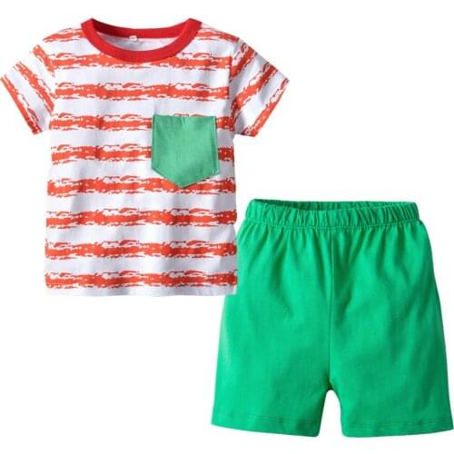 Oklady Hot Sale Brand Boys Clothing Children Summer Boys Clothes Cartoon Kids Boy Clothing Set T-shit+Pants Cotton