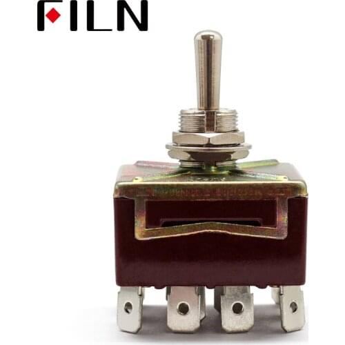 ONOFFON 3 Positions 12 Pins Self-lock Toggle Switch 4PDT 15A 250VAC