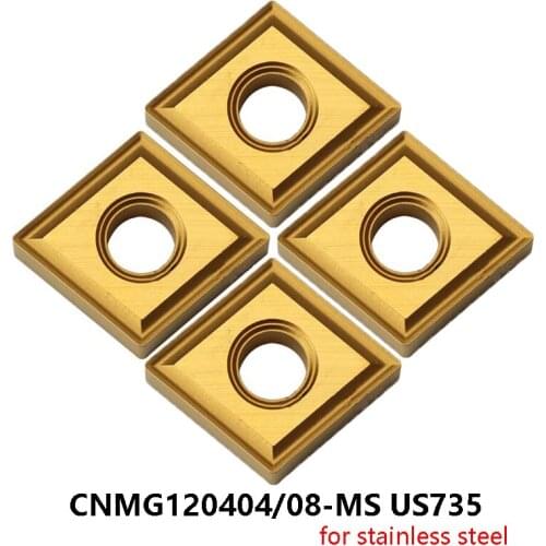 Carbide Inserts CNMG120408-MS CNMG120404-MS US735 CNMG 120404 120408 Turning Tool Lathe Cutter for Stainless Steel