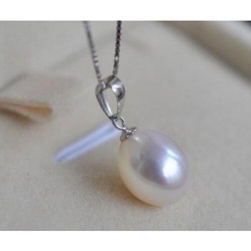 Natural 10x12 mm AAA south White Pearls Necklace Pendant