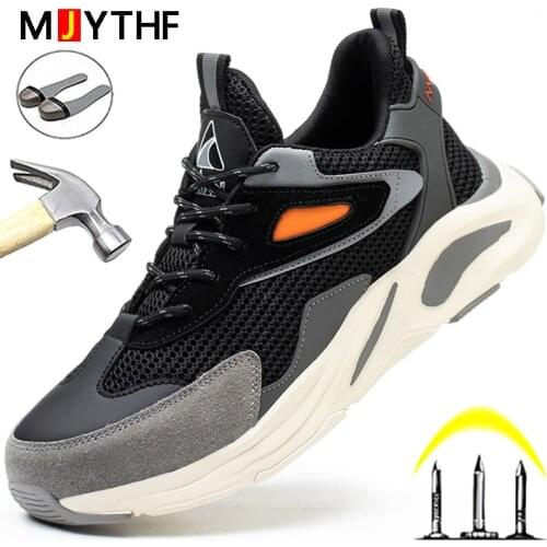 2021 Work Sneakers Male Shoes Indestructible Work Safety Boots Puncture-Proof Safety Shoes Work Boots Safety Steel Toe Shoes Men
