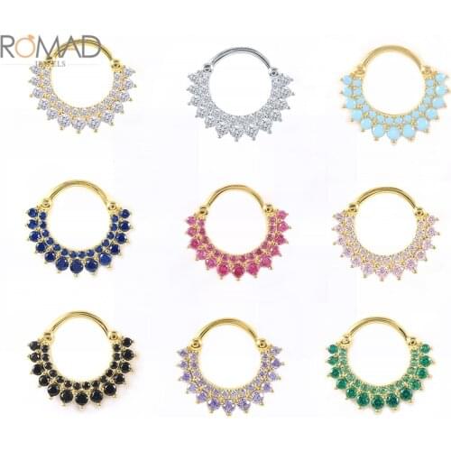 ROMAD 1PCS Small Green Purple Pink Huggie Earrings 925 Sterling Silver Hoops Earrings For WomenGold Body Jewelry Pendientes