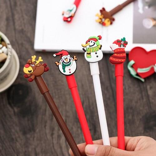 1pcs Cute Cartoon Christmas Series Neutral Pen Creative Students Pen Black Pen For Christmas Gel Pen Cute Stationary Wholesale