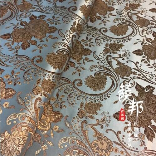 Silver gray satin fabric imitate silk Brocade Fabric dress Damask Jacquard Apparel Costume Upholstery Furnishing tissu 75*50cm