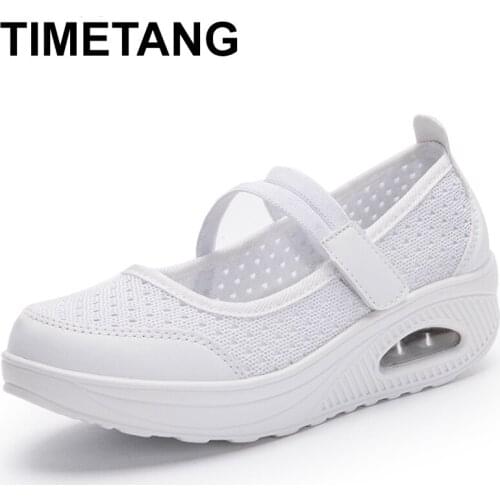 TIMETANG Summer Women Flat Platform Lazy Shoes Woman Breathable Mesh Casual Shoes Moccasin Zapatos Mujer Ladies Boat Shoes E367