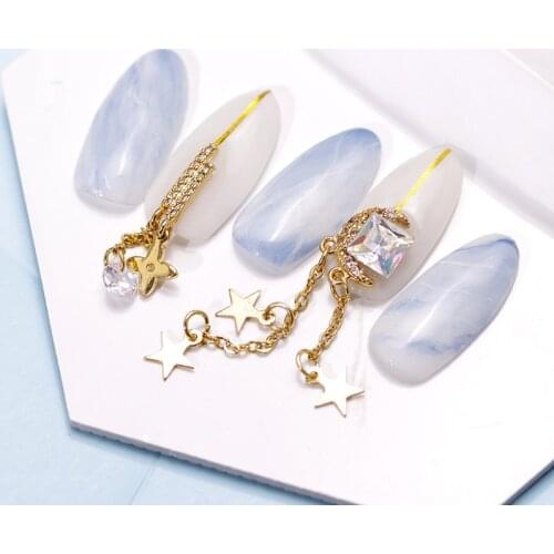 High-quality New Zircon Xingyue Jewelry Micro-set Flash Diamond Pendant Wild Style Ornament Jewelry DIY Nail Decoration