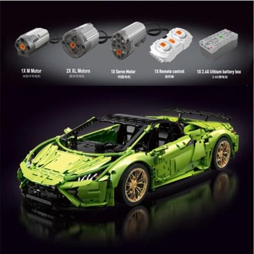 High-tech Expert Famous Sports Racing Car Building Blocks Moc Green Speed Vehicle Bricks Assemble Toys for Boys Birthday Gifts