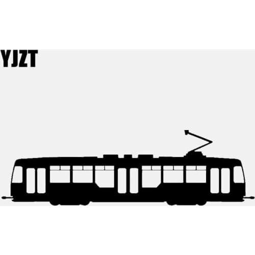 YJZT 16CM*4.8CM TRAIN SILHOUETTE CAR STICKER VINYL DECAL Black/Silver C3-1803