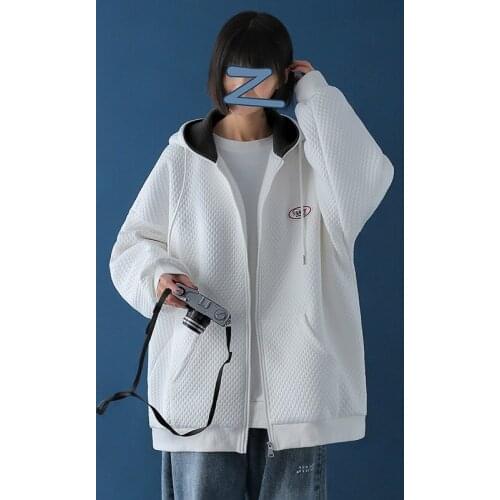 Jacket Women Spring and Autumn Baseball Jacket Solid Casual Loose Bomber Jacket Sports Hooded Womens Clothing 2021 Harajuku New