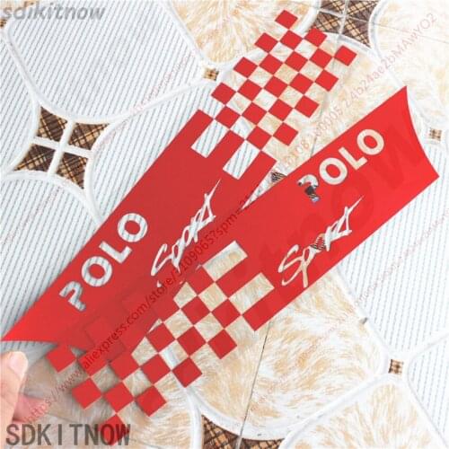 2pcs Car Square Sport Decal Front rear Door Sides Sticker Styling Decoration For Volkswagen POLO 6r 9n sedan 2018 accessories