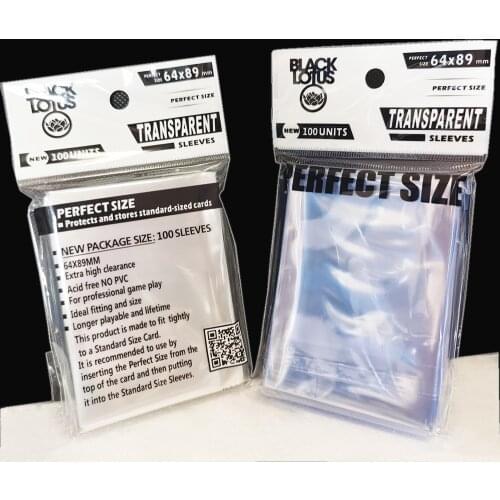 200 PCS/Lot Acid Free Transparent Perfect Fit Cards Sleeves Perfect Size Sleeve Better Than KMC for MGT/PKM/STAR REALMS 64x89mm