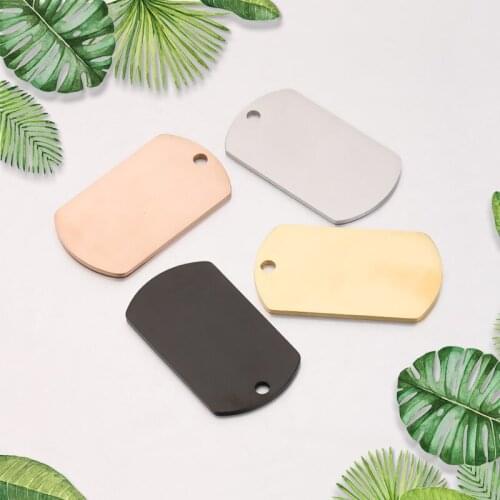 50pcs 22*39mm Mirror polished stainless steel pendant lettering accessories Military Dog Tag stainless steel tag DIY necklace