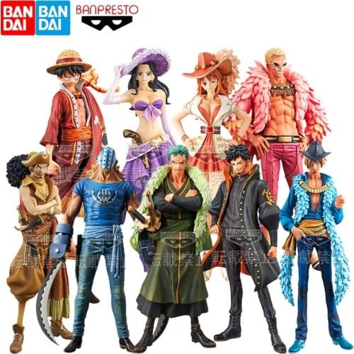Bandai Original Banpresto One Piece DXF 15th Anniversary Luffy Nami Sanji Sauron Luo Figure Toy Gift Collection Decoration