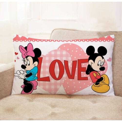 Disney Series Pillow Case Mickey Minnie Pillowcase Mouse Pillow Cover Cute Cartoon Anime Cushion Cover Home Decor Short Plush