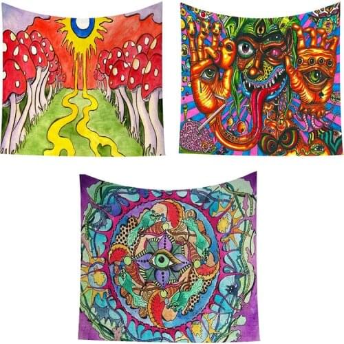 Home Tapestry Skull Print Rectangular Background Cloth Decorative Hanging Carpet for Bedroom Sitting Room Living Room 130x150cm