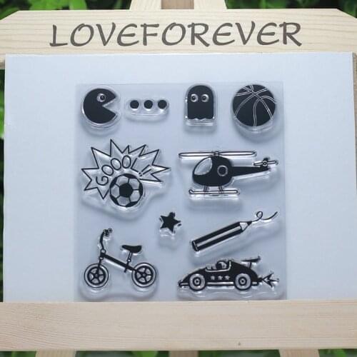 Soccer Helicopter transparent clear stamp for Scrapbooking/fabric/Card Making/Stamp set stationery happy life decoration Supply