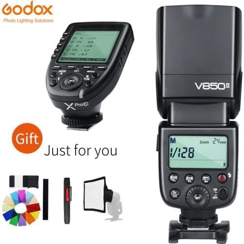 Godox V850II GN60 Li-ion Battery 2.4G Wirless X System Speedlite Flash +Xpro-C/N/S/F/O Trigger for Canon Nikon Sony Fuji Olympus