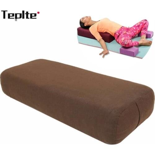 Cotton Cover Yoga Pillow High-density TPE Foam Lining Yoga Block Exercise Fitness Gym Slimming Yoga Mat Yoga Pillow