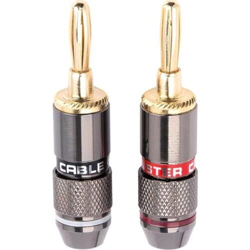 2PCS Monster Banana Plug 24K Gold Plated Pure Copper Speaker Adapter Screw Speaker Plugs Audio Connectors For HiFi Audio