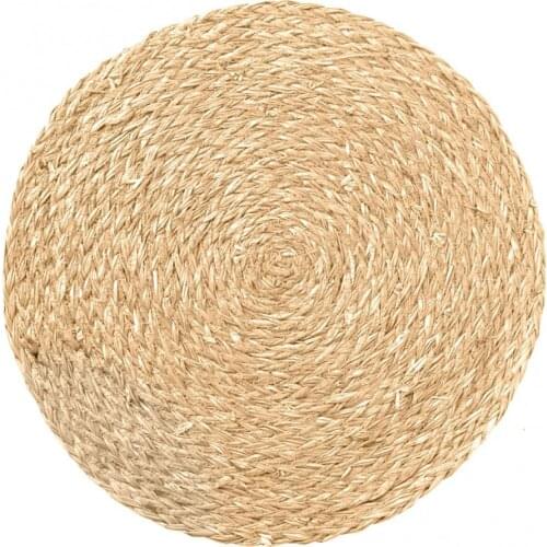 Table Cup Mats Corn Water Grass Handmade Weave Round Coaster Pad Mat Heat Insulation Placemat Table Decoration Accessories