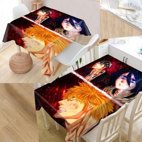 Best Custom Bleach Anime Table Cloth Rectangular Oxford Print Waterproof Oilproof Square Table Cover Party Tablecloth